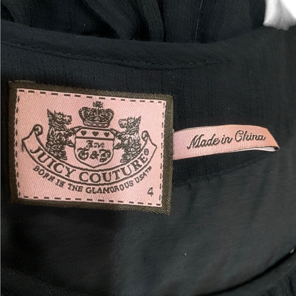 ❤️Vintage Y2K silk Juicy Couture ruffle mini shift dress size 4 - Picture 9 of 10